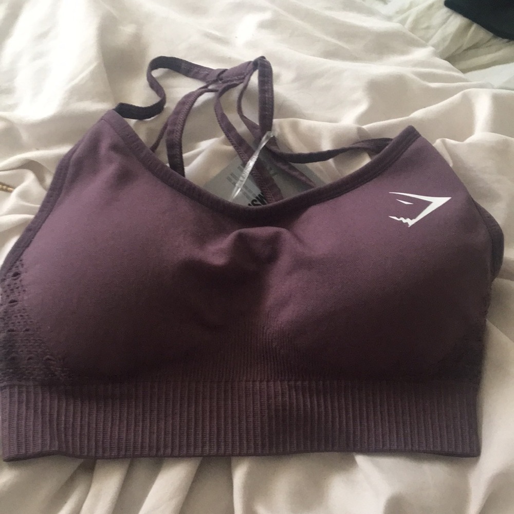 Purple gymshark sports bra